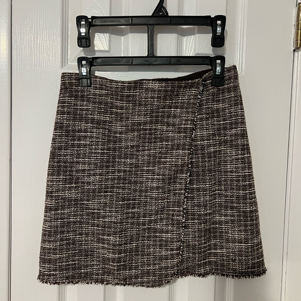 Max Studio Brown Tweed Mini Skirt